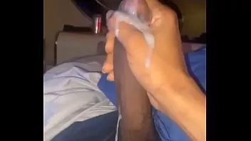play Black guy plays with his dick until cum explosion moaning grunting