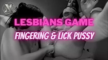 play Blindfold this curious slut and she has to guess who licks her pussy