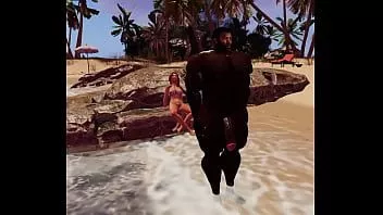 play Duane Brown își trage sarcina pe admiratorul de plajă