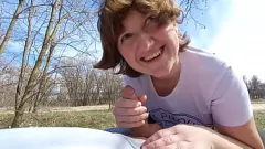 play Ukrainian MILF's Outdoor POV Blowjob: Cum In Mouth & Swallowing